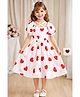 Bolly Lounge Cotton Blend Woven Half Puffed Sleeves Hearts Printed Dress - White