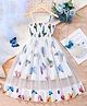 Bolly Lounge Cotton Blend Woven Sleeveless Butterfly Printed Dress - White