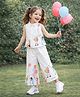 Aww Hunnie Woven Sleeveless Kids Printed Shirt & Palazzo Set - Cream