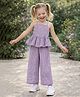 Aww Hunnie Cotton Woven Sleeveless Striped Coordinating  Peplum Top & Palazzo Set - Mauve