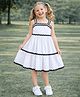 Aww Hunnie Cotton Woven Sleeveless Ric Rac Lace Applique Detailed Dress - White