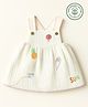 furr balls 100% Organic Cotton Woven Sleeveless Hot Air Balloon & Pineapple Embroidered Dress - Off White