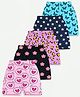 KUCHIPOO Cotton Blend Knit Pack Of 5 Floral Hearts & Stars  Printed Shorts - Multi Colour
