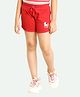 Ariel Cotton Knit Unicorn Printed Shorts - Red