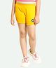 Ariel Cotton Knit Little Star Text Printed Shorts - Yellow
