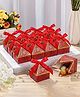 FunBlast Diamond Shape Folding Gift Box with Ribbons  Pack of 10 - Red