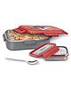 Milton Hugo Inner Steel Tiffin Box PU Insulated Lunch Box with Snap Lock Lid 700 ml - Red