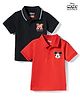 Babyhug Disney Single Jersey Knit Half Sleeves Polo T-Shirts with Mickey Mouse Graphic Pack of 2 - Multicolor