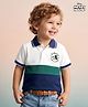 Babyhug Disney Single Jersey Knit Half Sleeves Colour Block Polo T-Shirt with Mickey Mouse Graphics - Multicolour