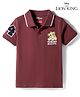 Babyhug Disney Single Jersey Knit Half Sleeves Polo T-Shirt With Lion King Graphics - Brown