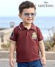 Babyhug Disney Single Jersey Knit Half Sleeves Polo T-Shirt With Lion King Graphics - Brown