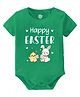 Baby Buzz 100% Cotton Knit Easter Theme Half Sleeves Happy Easter Text Printed Onesie - Green