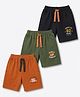 Zero Sinker Knit Above Knee Length Game Printed Shorts Pack of 3 - Multicolour