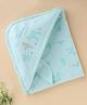 Zero Interlock Knit Hooded Towel with Animal Print  L 81 x B 78.5 cm - Aqua Blue