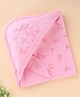 Zero Interlock Knit Hooded Towel with Animal Print  L 81.5 x B 77.5 cm - Pink