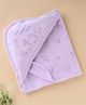 Zero Interlock Knit Hooded Towel with Animal Print  L 80 x B 79 cm - Lilac