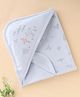 Zero Interlock Knit Hooded Towel with Animal Print  L 82 x B 79 cm - Silver