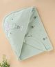 Zero Interlock Knit Hooded Towel with Embroided Elephant Print  L 81.5 x B 80.5 cm - Green