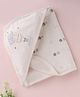 Zero Interlock Knit Hooded Towel with Embroided Elephant Print  L 80.5 x B 80 cm - Cream