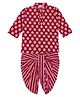 Little Ginnie Cotton Woven Full Sleeves Floral Motifs Printed Kurta & Dhoti Set - Red