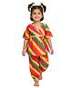 Little Ginnie Cotton Woven Three Fourth Sleeves Striped & Lace Embellished  Kurti & Salwar Set - Multi Colour