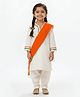 Little Ginnie Cotton Woven Full Sleeves Lace Embellished Kurti & Pant With Dupatta Set - White