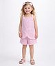 The Magic Wand Cotton Woven Sleeveless Solid Top & Shorts Set - Pink