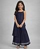 The Magic Wand Georgette Woven Sleeveless Sequins Embellished Kurti & Sharara Set - Navy Blue