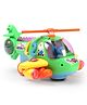 House of Kids Bump and Go Puzzle Helicopter With Light Sound Toy for Kids - Green