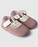 Toothless Bow Applique Detailed Velcro Closure Mary Jane Ballerinas - Nude Pink