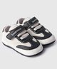 Toothless Mesh Detailed Colour Blocked Velcro Closure Booties - White