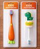 Badal Kidz Baby Toothbrush, Soft & Safe First Toothbrush for Kids (Pack of 2)- Orange & Green