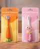 Badal Kidz Baby Toothbrush, Soft & Safe First Toothbrush for Kids (Pack of 2)- Orange & Pink