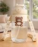 Badal Kidz Water Bottle Sipper with Bear Design Adjustable Shoulder Strap, Clear BPA Free Plastic Sipper- 850 ml - Pink