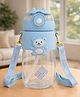 Badal Kidz Water Bottle Sipper with Bear Design Adjustable Shoulder Strap, Clear BPA Free Plastic Sipper- 850 ml - Blue