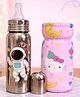 Badal Kidz Stainless Steel Bottle With Soft Bottle Cover, 250 ml- Astro Design & Pink