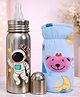 Badal Kidz Stainless Steel Bottle With Soft Bottle Cover, 250 ml- Astro Design & Blue