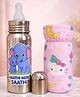 Badal Kidz Stainless Steel Bottle With Soft Bottle Cover, 250ML- Elephant  Design & Pink