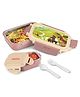 Milton Candy Tiffin with Sherry Print Kids Lunch Box Leak Proof Food Grade Container with Spoon & Fork 520 ml - Pink