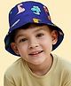 Vritraz Cotton Woven Dinosaur Printed Bucket Hat - Blue - Circumference - 52-56 Cm