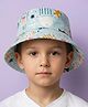 Vritraz Cotton Woven Sea Life Printed Bucket Hat - Blue - Circumference - 52-56 Cm