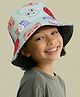 Vritraz Cotton Woven Animal Printed Bucket Hat -  Green - Circumference - 52 - 56 Cm