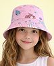 Vritraz Cotton Woven Unicorn Printed Bucket Hat - Pink - Circumference 52-56 Cms