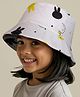 Vritraz Cotton Woven Bunny Printed Bucket Hat - White - Circumference 52-56 Cm