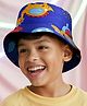 Vritraz Cotton Woven Dinosaur Printed Bucket Hat - Blue - Circumference 52-56 Cm