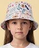 Vritraz Cotton Woven Floral Printed Bucket Hat - White - Circumference 52-56 Cm