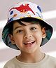 Vritraz Cotton Woven Dinosaurs Printed Bucket Hat - White - Circumference 52-56 Cms