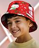 Vritraz Cotton Woven Snowman Printed Bucket Hat - Red - Circumference 52-56 Cms