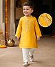 Babyhug Chanderi Woven Full Sleeves Kurta Pajama Set with Embroidery - Yellow