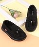 Cute Walk by Babyhug Slip On Solid Loafers With Applique - Black